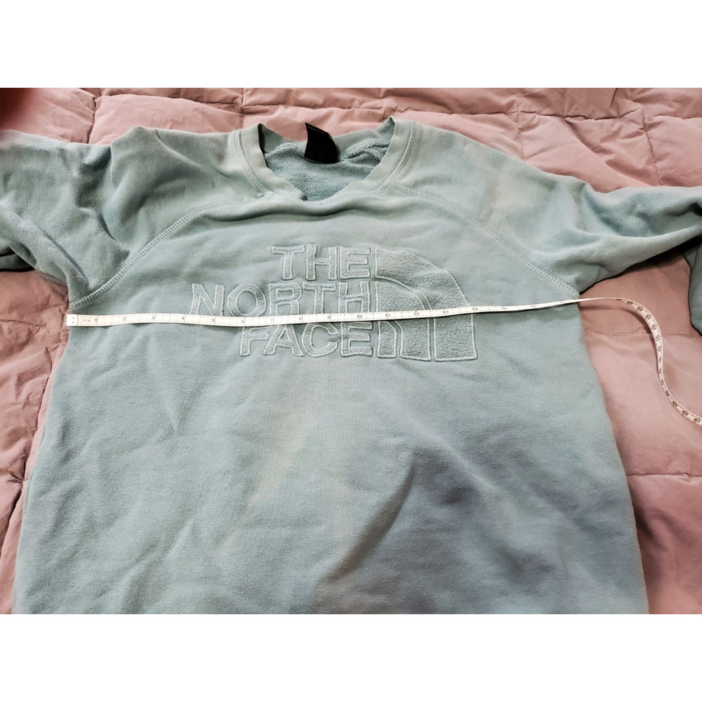 The North Face Women’s Crewneck Sweatshirt Green Logo Pullover Size Small - Picture 5 of 14